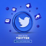 Follow Us On Twitter Social Media Square Banner With 3D Logo.jpg