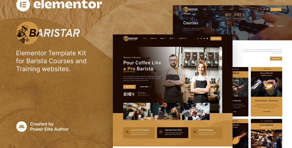 Baristar – Barista Courses & Training Elementor Template Kit